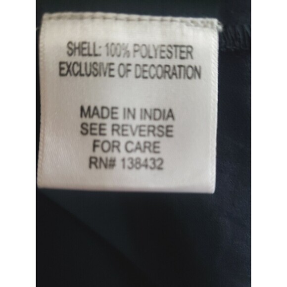 Modcloth Blouse Women's Medium Navy Blue Chiffon Beaded Collar Sheer Top NWT - Picture 10 of 12